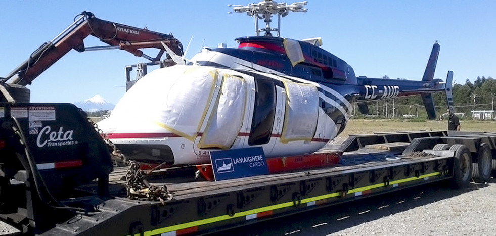 Transporte de helicóptero gestionado por la oficina de Chile Firma Lamiagnere