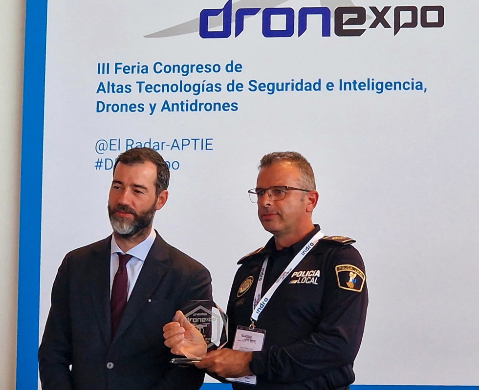 La Policía de Benidorm, galardonada con el premio DronExpo a la mejor operación de drones en el sector público
