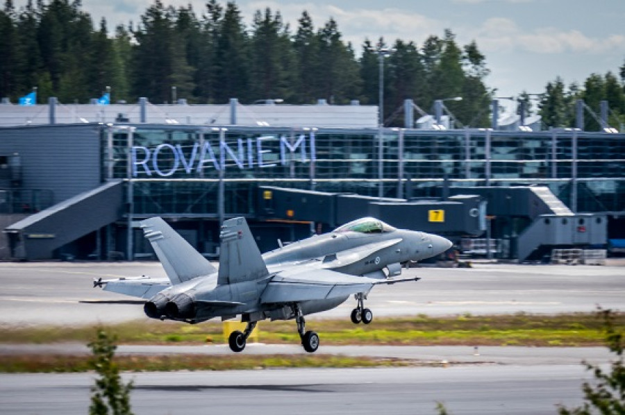 FA-18 Hornet de la Fuerza Aéra finlandesa participante en el Trident Juncture 2018. Foto: Fuerza Aérea de Finlandia