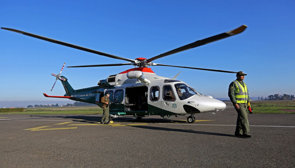 El AW139 es uno de los dos modelos de helicópteros de Leonardo que opera Carabineros de Chile. Foto: Carabineros de Chile