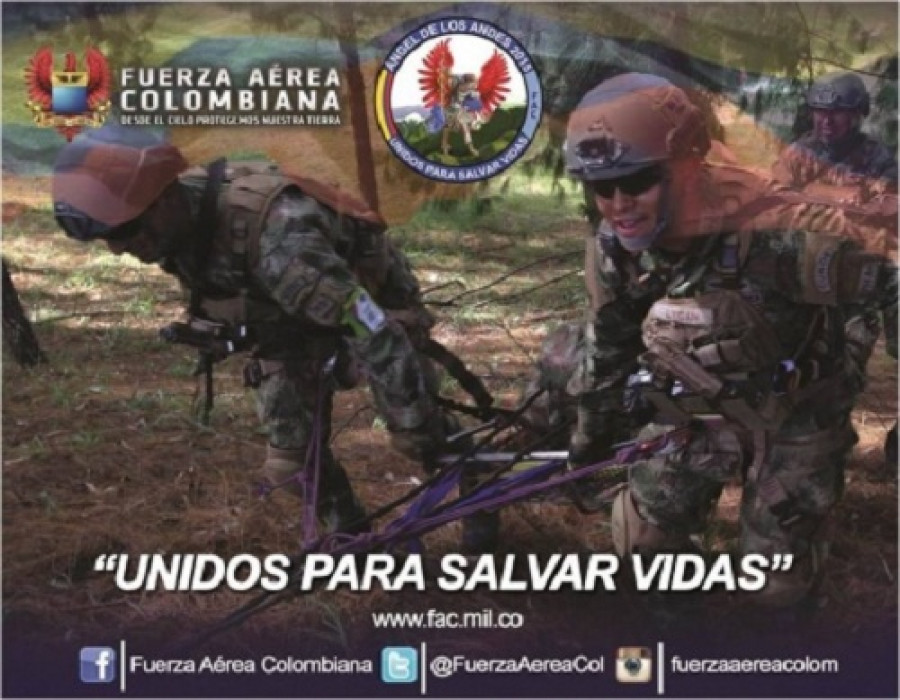 Imagen alusiva al evento presentada por la anfitriona. Foto: Fuerza Aérea Colombiana.