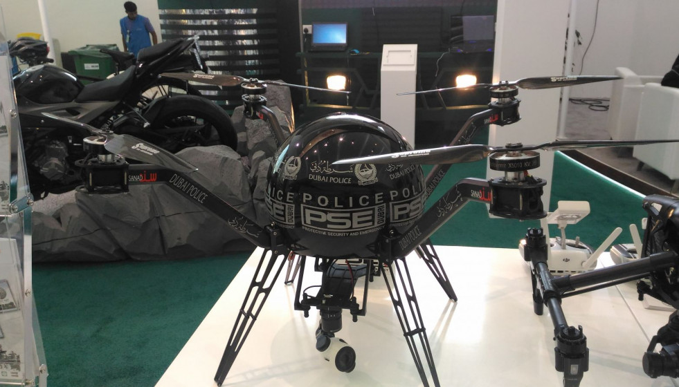 Drones de la policía de Dubái. Foto: Rodrigo Isasi