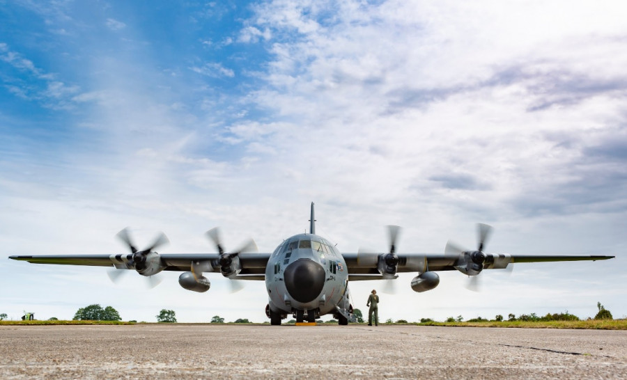 Avión de transporte C-130 belga. Foto: Fuerza Aérea de Bélgica