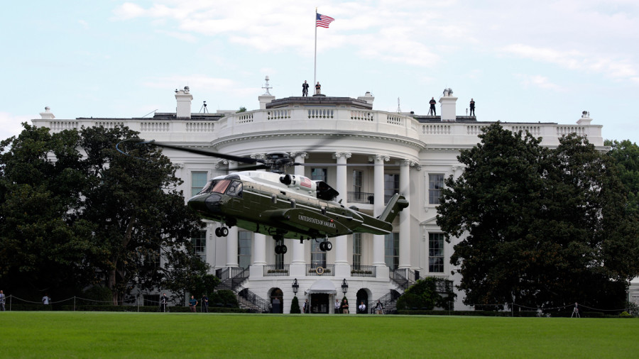 Helicóptero VH-92A con los colores del servicio presidencial de helicópteros de Estados Unidos. Imagen: Sikorsky