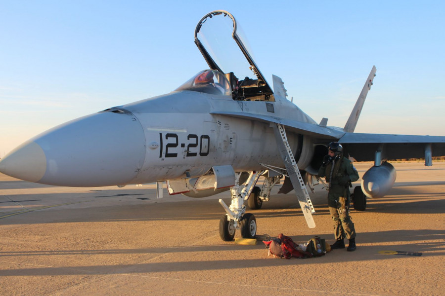 F-18 del Ala 12 en la base aérea de San Javier. Foto: Infodefensa.com