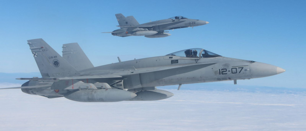 ​España despliega ocho cazas F-18 en la misión de Policía Aérea de la OTAN en Lituania