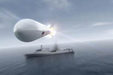 Recreación de un misil Camm lanzado desde un sistema Sea Ceptor. Imagen MBDA