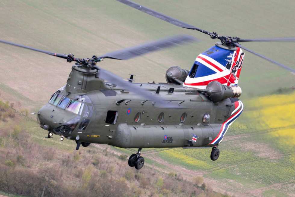 Helicóptero Chinook de la Fuerza Aérea británica RAF. Foto RAF