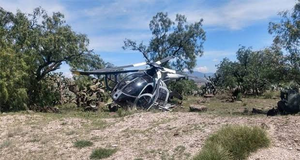 Helicóptero MD-530F siniestrado. Foto Sedena