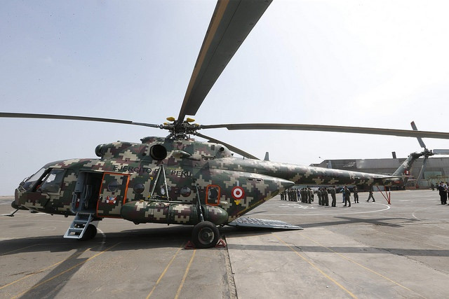 Helicóptero Mi-171Sh-P de la Aviación del Ejército peruano. Foto Ministerio de Defensa del Perú