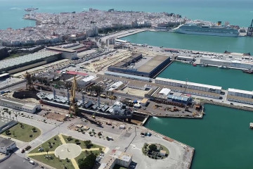 Astillero de Navantia en Cádiz. Foto: Navantia