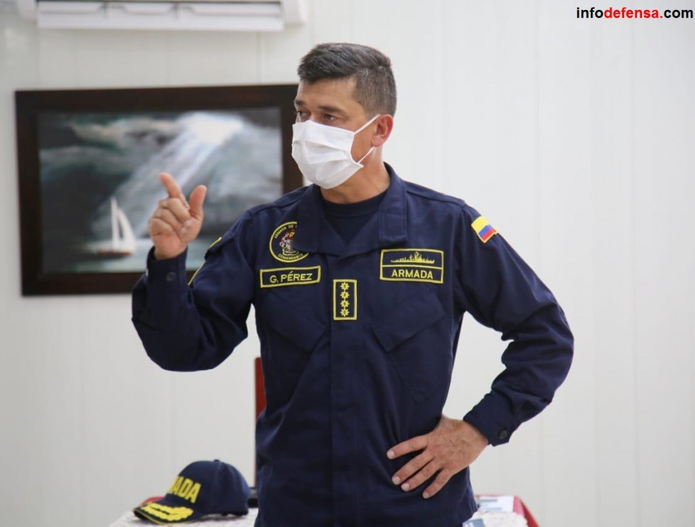 El comandante de la Armada de Colombia, almirante Gabriel Pérez. Foto: Infodefensa.com