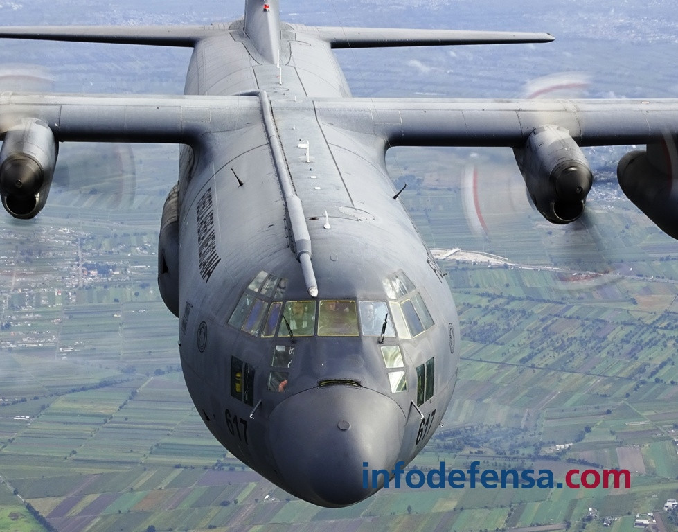 Un C-130Mk-3 de la Fuerza Aérea Mexicana. Imagen: José A. Quevedo.