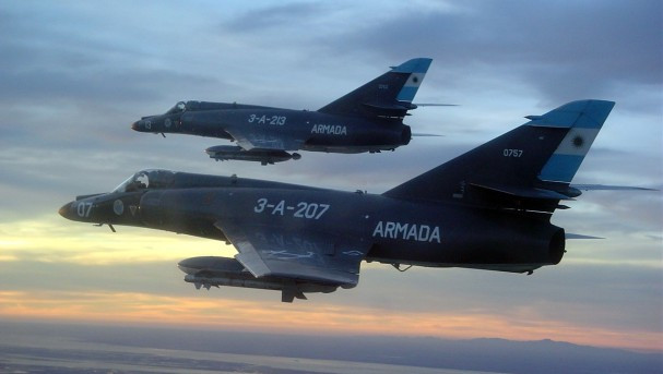 Dos Super Étendard. Foto: Armada Argentina