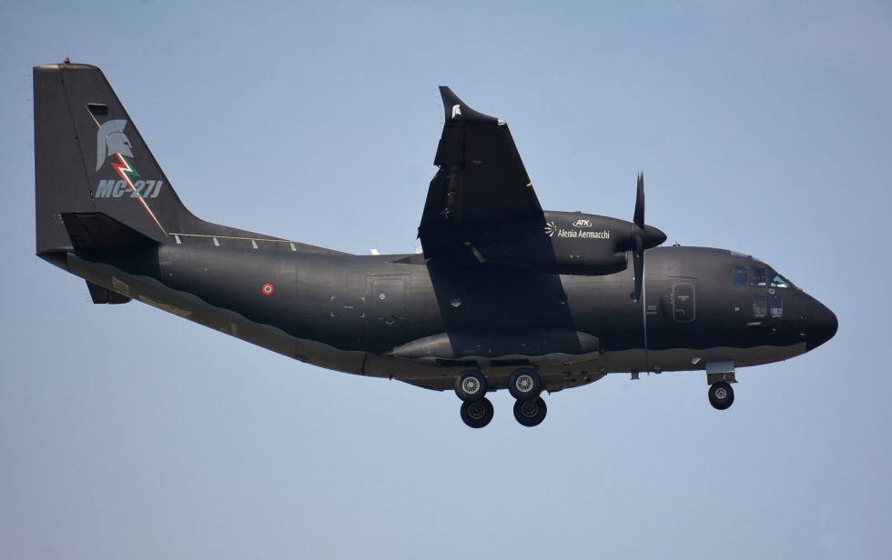 Avión C-27J Spartan dotado de winglets en sus alas. Foto: Leonardo