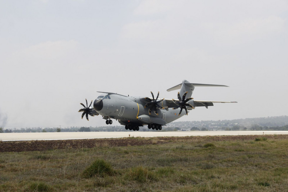 A400M del Ejército del Aire en México. Foto: EA