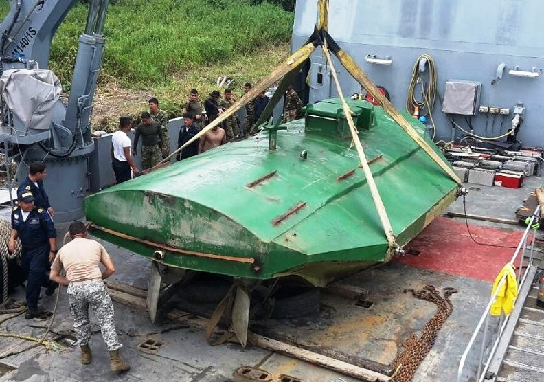 Submarino decomisado. Foto: ARC.