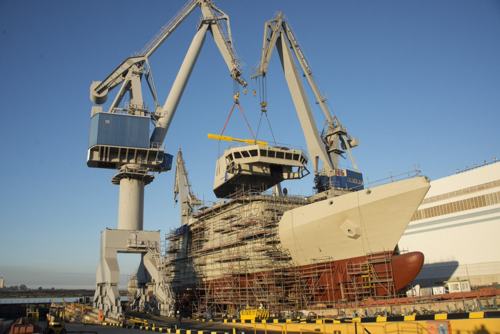 BAM Audaz en el astillero de San Fernando. Foto: Navantia