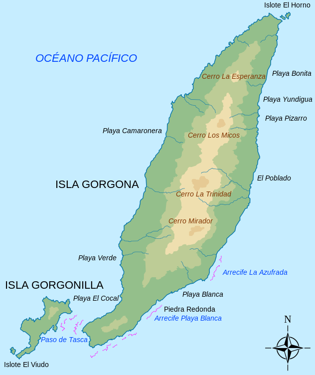 Mapa de la Isla Gorgona svg