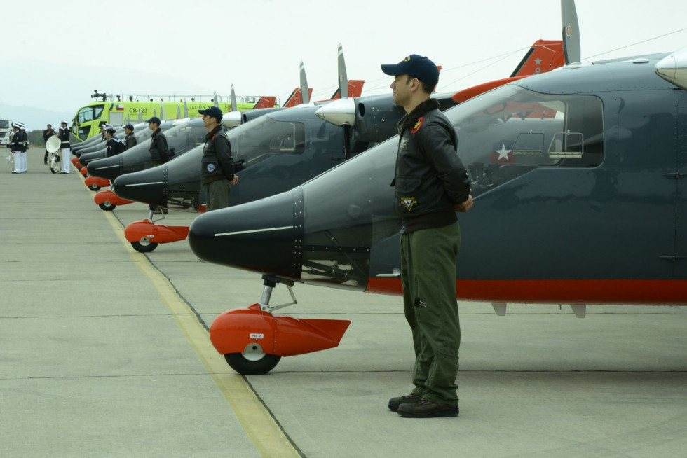 Los P- 68 Observer 2 de la Aviación Naval de Chile. Foto: Armada de Chile