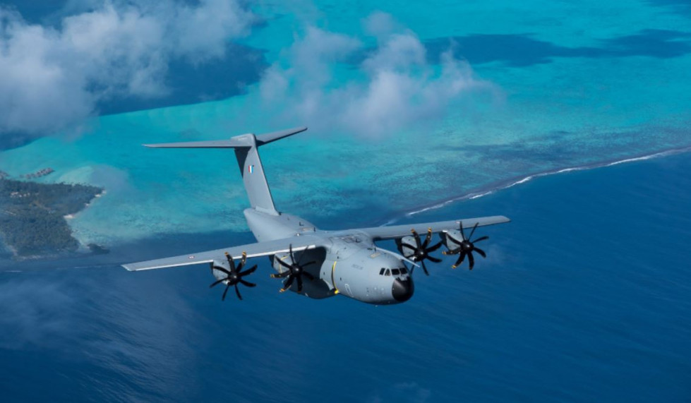 Avión A400M francés en vuelo de larga distancia. Foto: Fuerza Aérea y Espacial de Francia