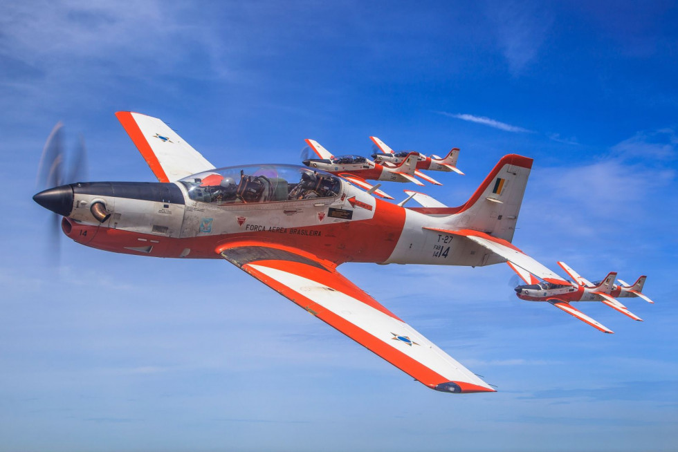 Aviones de entrenamiento Embraer T-27 Tucano de la Academia da Força Aérea. Foto: FAB