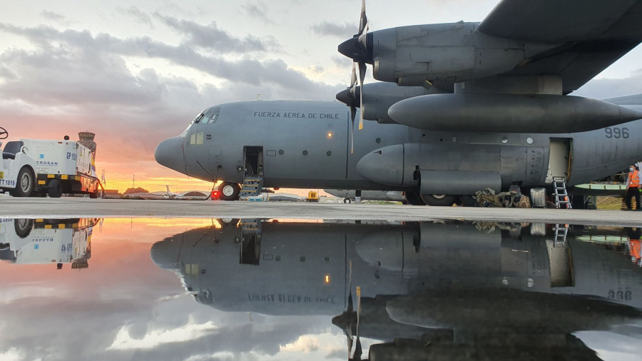 El C-130H Hercules de la FACh en el Comando Aéreo de Transporte Militar de la FAC. Foto: Daniel GarcíaMilitary Spotter Colombia