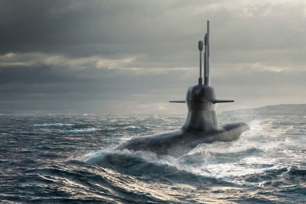 Aspecto del futuro submarino A26. Foto: Saab