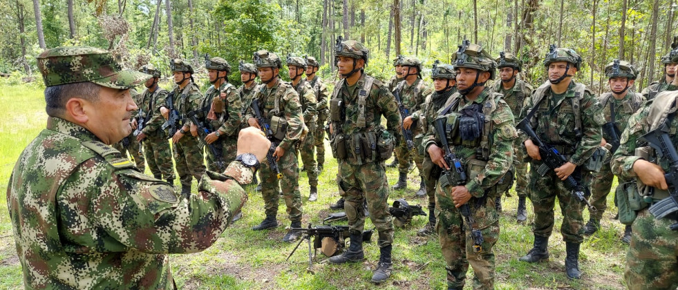 Soldados colombianos durante el entrenamiento. Foto: Ejército Colombiano