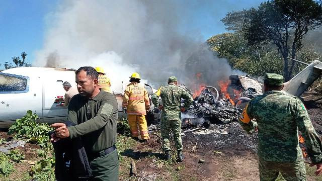 Learjet 45 siniestrado. Foto: Sedena