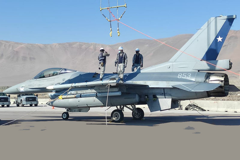 Un Lockheed Martin F-16C Block 50 del Grupo de Aviación N° 3 en el ejercicio. Foto: FACh