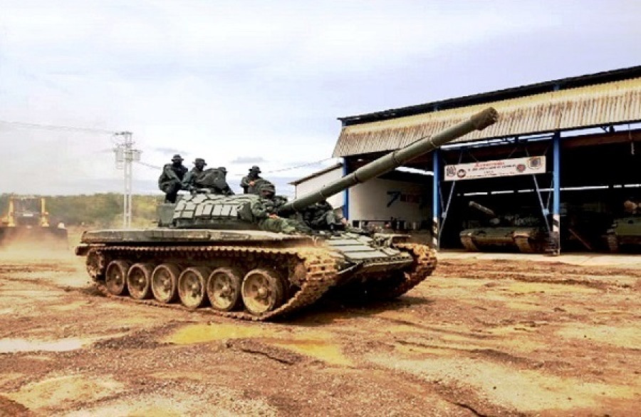 Tanque T-72B1 de la 14ª Brigada de Infantería Mecanizada, luego de un ejercicio. Foto: Ejército de Venezuela