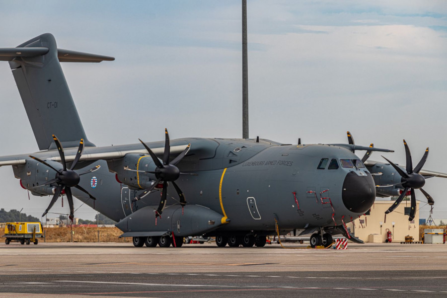 A400M MSN104 con los colores de Fuerzas Armadas de Luxemburgo. Foto: Fuerza Aérea de Bélgica