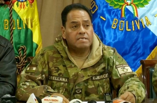 El comandante en jefe de las FFAA bolivianas, general Sergio Orellana. Foto: Periódico Bolivia