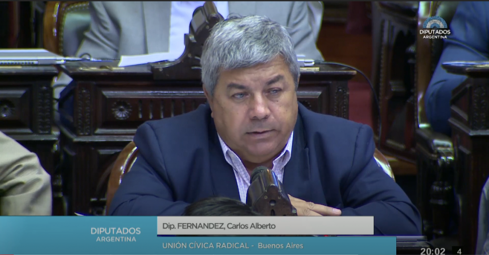 El presidente de la Comisión de Defensa Nacional de la Cámara de Diputados, Carlos Fernández. Foto: HCDN