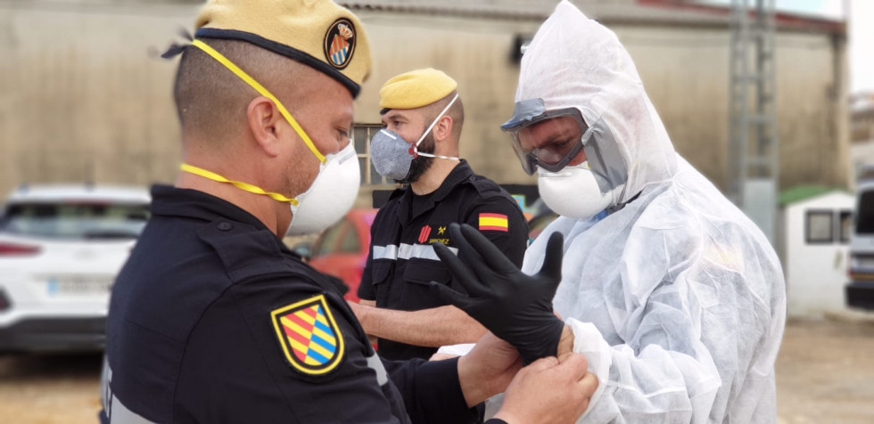 Tareas de desinfección en el marco de la Operación Balmis. Foto: Ministerio de Defensa