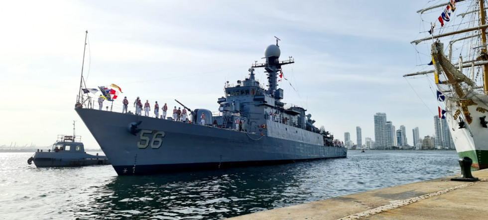 La corbeta ARC Almirante Tono a su llegada al puerto de Cartagena. Foto: Erich Saumeth