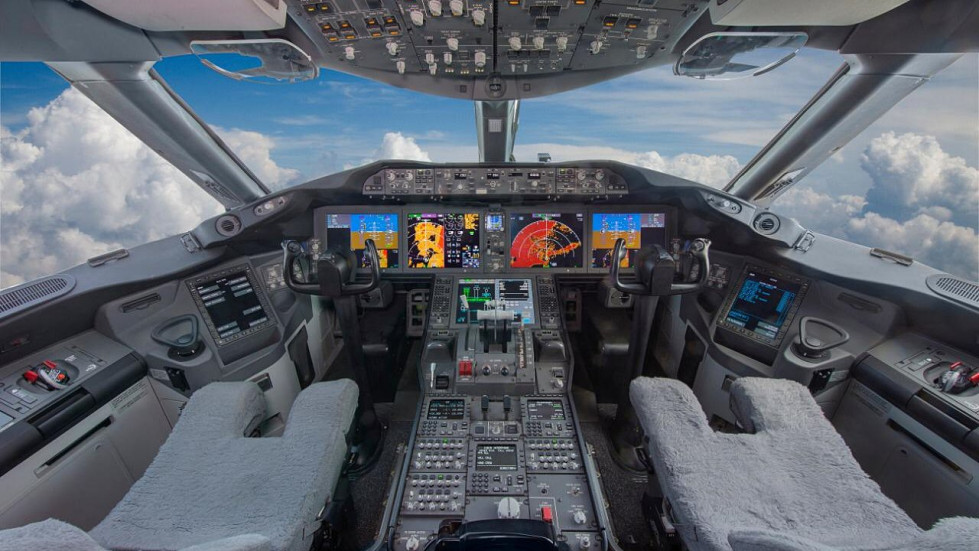 Cabina del avión presidencial. Foto: Gobierno de México