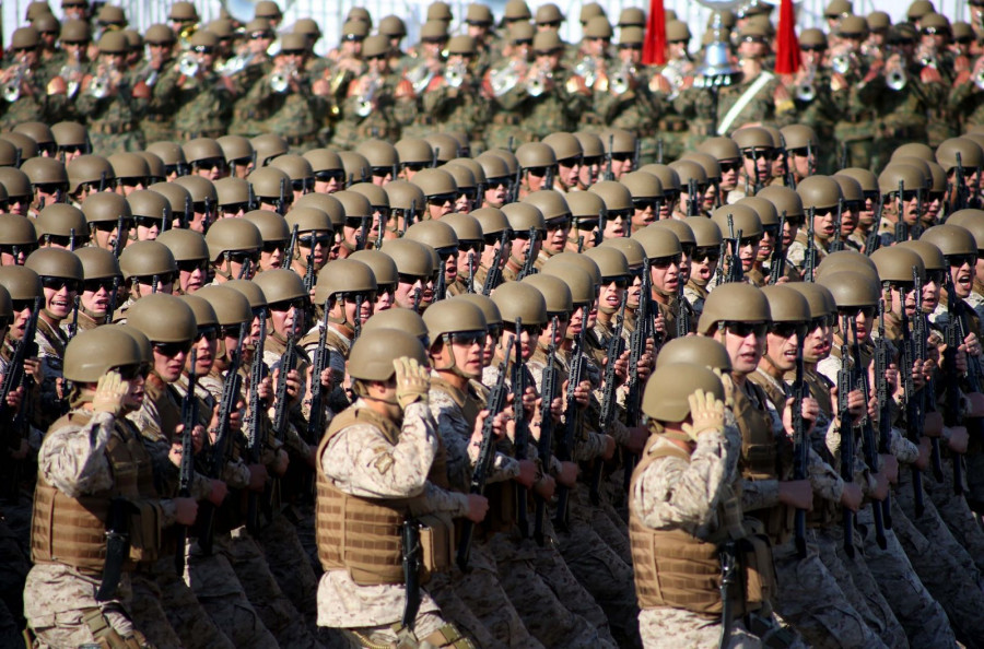 En la última Gran Parada Militar desfilaron 7.639 hombres y mujeres de las Fuerzas Armadas y de Orden. Foto: Ejército de Chile