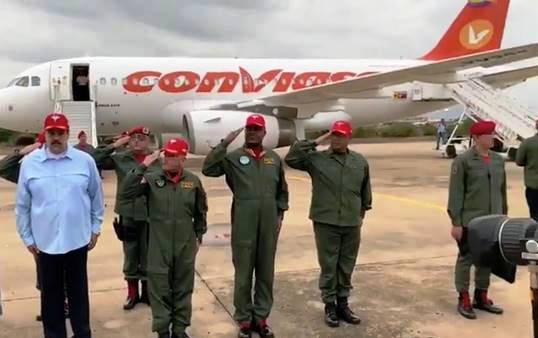 El Airbus A319-133CJ presidencial con colores de Conviasa. Foto: Captura video Prensa Presidencial.