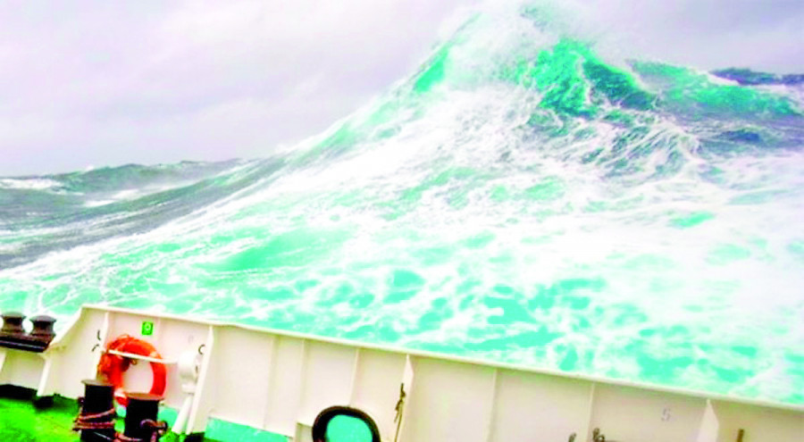 El mar de Hoces Drake es un paso con clima cambiante que registra olas que pueden superar los 10 metros. Foto: Agencia Uno