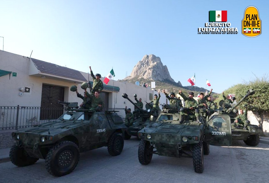 Vehículos blindados del Ejercito mexicano. Foto: Secretaria de la Defensa Nacional