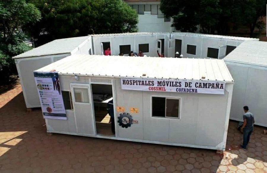 Hospital de campaña móvil para atender emergencias del Coronavirus. Foto: Cofadena