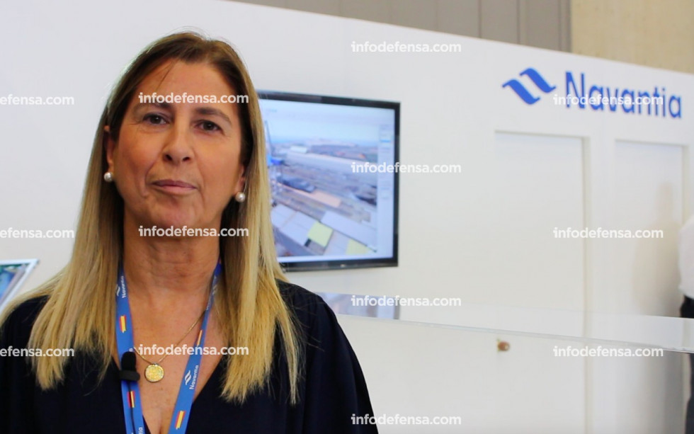 Sofía Honrubia en el stand de Navantia en Expodefensa 2019. Foto: NG Pandavenes