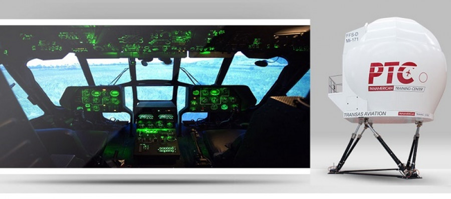 Simulador de vuelo FFS Nivel D de Panamerican Training Center. Foto: Panamerican Training Center