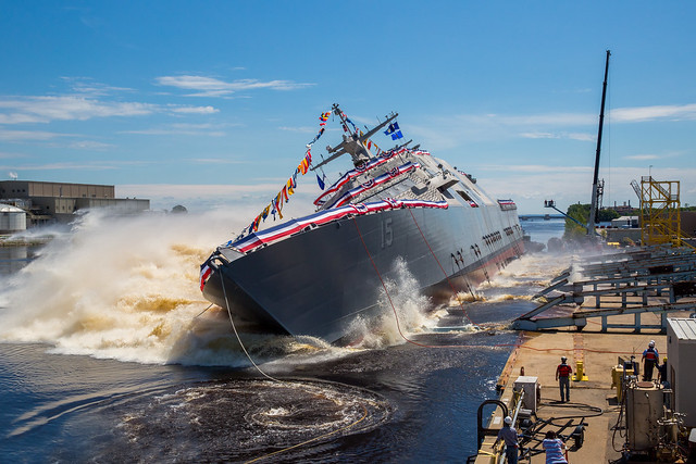 Botadura de un buque LCS de Lockheed Martin. Foto: Lockheed Martin