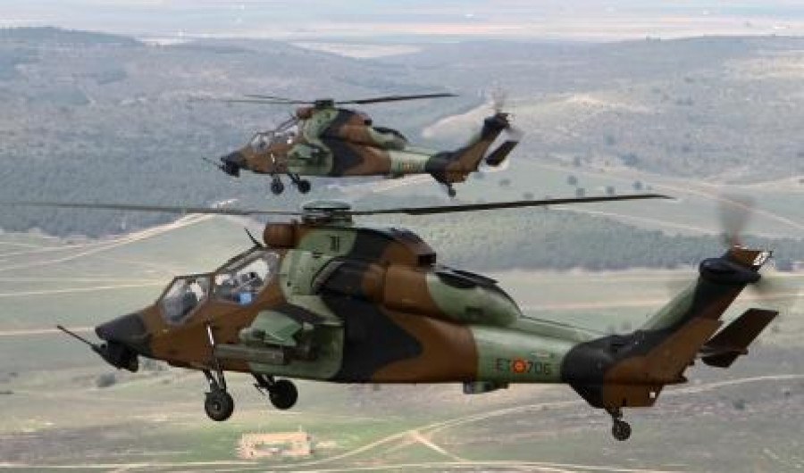 Dos helicópteros Tigre durante unas maniobras. Foto: Ejército de Tierra