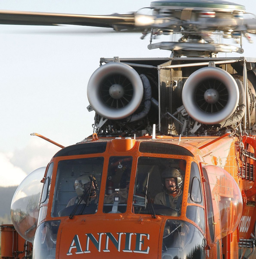 Los S-64 Erickson Aircrane han participado en los incendios forestales en Chile. Foto: Forestal Arauco