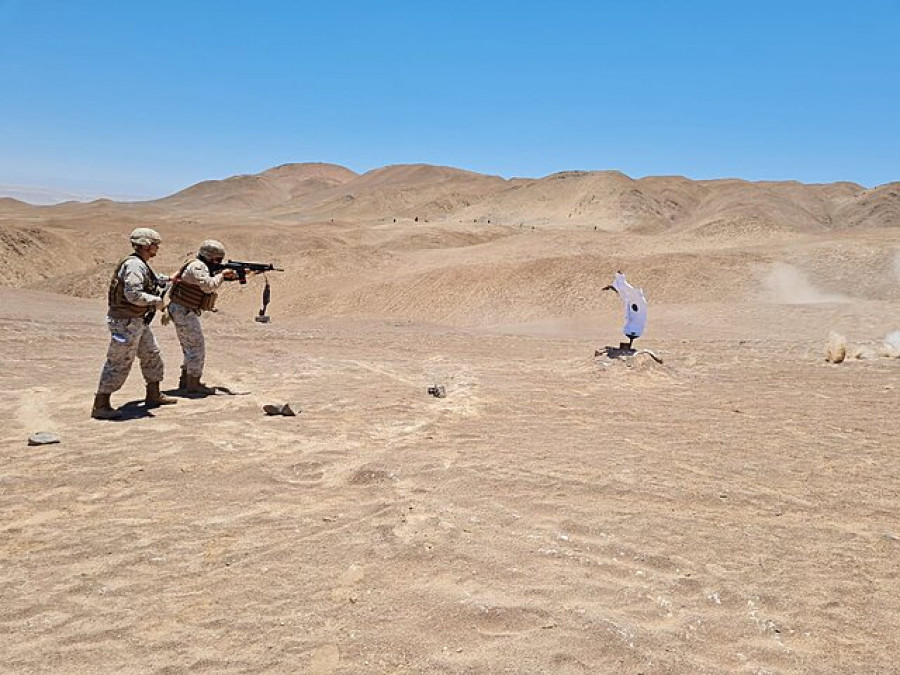 Entrenamiento de tiro de reacción en Arica foto Ejército de Chile