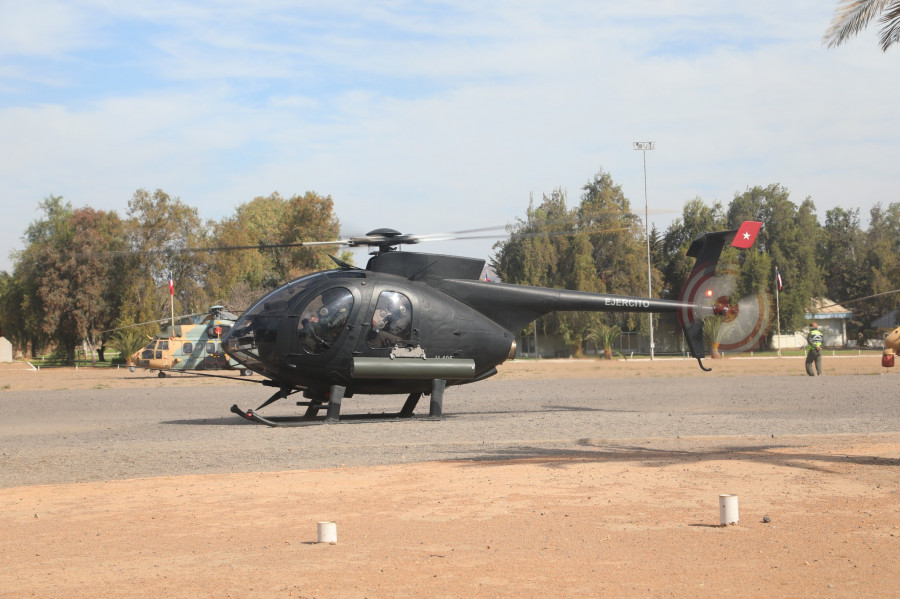 Helicópteros MD530F y Airbus AS532AL Cougar del Ejército de Chile en el ejercicio Fused Response 2023 Foto Socsouth